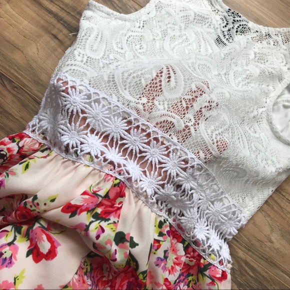 Rue 21 Floral White Lace Mini Dress Small - Picture 8 of 8
